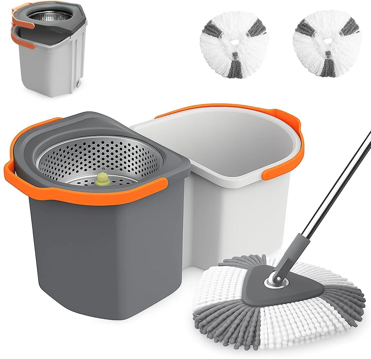 Premium 360° Spin Mop Set with Bucket – Adjustable Handle