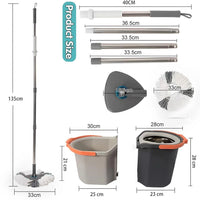 Premium 360° Spin Mop Set with Bucket – Adjustable Handle