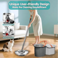Premium 360° Spin Mop Set with Bucket – Adjustable Handle