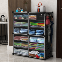 Premium 12-Shelf 4-Door Plastic Storage Cabinet – Black