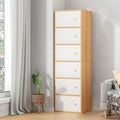 Premium Nordic Maple 6-Layer Wooden Storage Cabinet with Doors