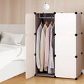 Premium 6-Shelf 6-Door Modular Plastic Wardrobe with Hanging Section – White