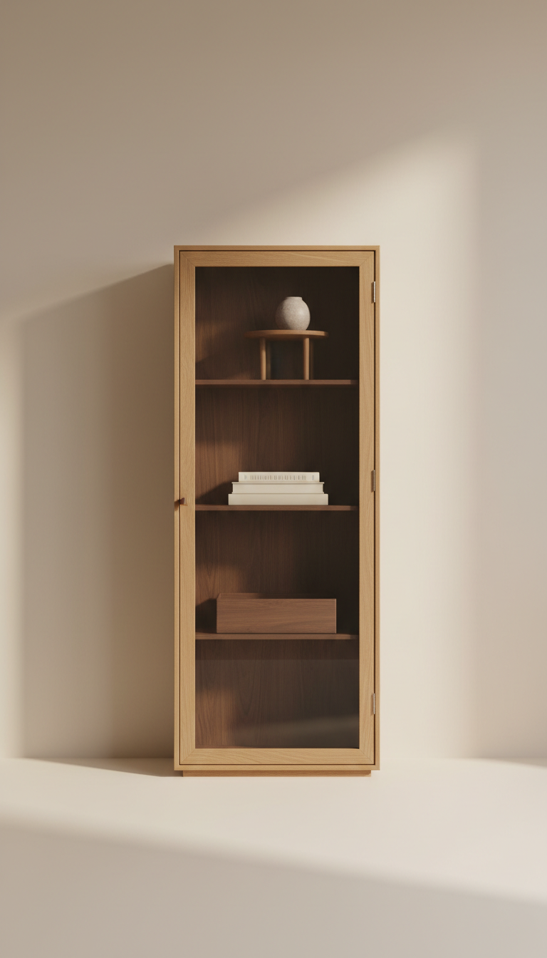 Glass-Fronted Tall Display Cabinet