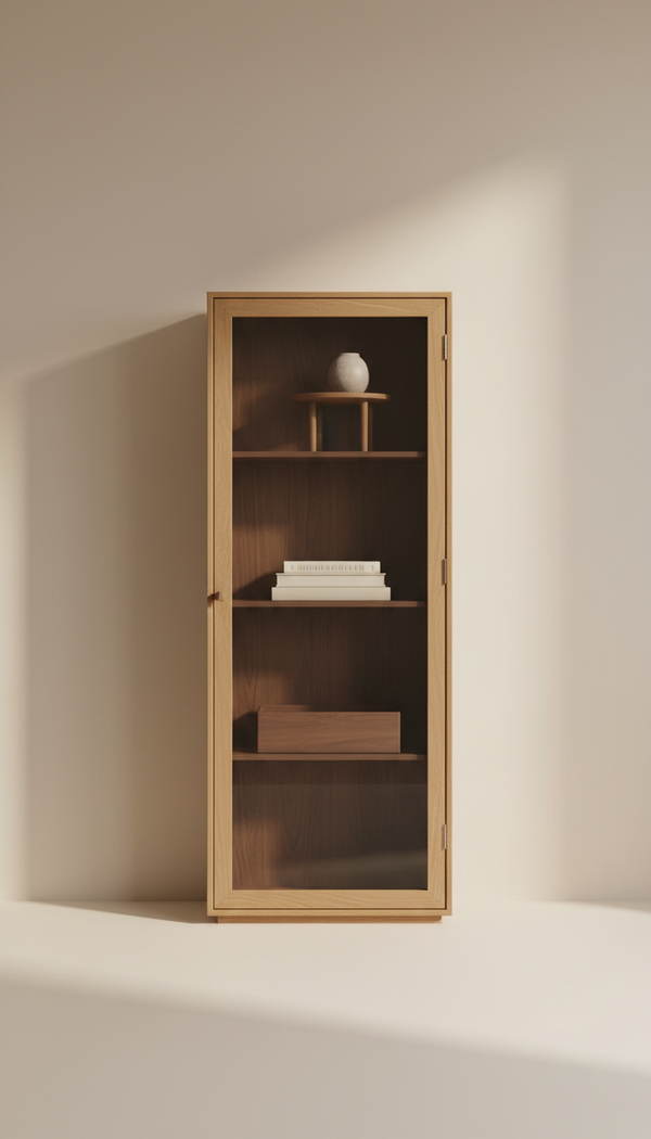 Glass-Fronted Tall Display Cabinet