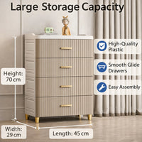 Premium 4-Layer Foldable Plastic Storage Cabinet – Light Brown