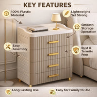 Premium 4-Layer Foldable Plastic Storage Cabinet – Light Brown