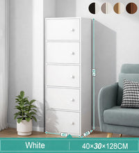 Premium Nordic White 5-Layer Wooden Storage Cabinet with Doors