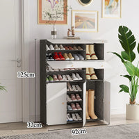 Premium 11-Shelf 7-Door Plastic Storage Cabinet – Black & White