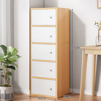 Premium Nordic Maple 5-Layer Wooden Storage Cabinet with Doors