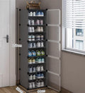 Premium 10-Layer Plastic Shoe Storage Cabinet with Doors – Grey
