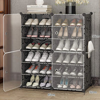 Premium 12-Shelf 4-Door Plastic Storage Cabinet – Black