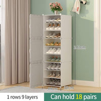 Premium 9-Layer 3-Door Plastic Shoe Storage Cabinet – White