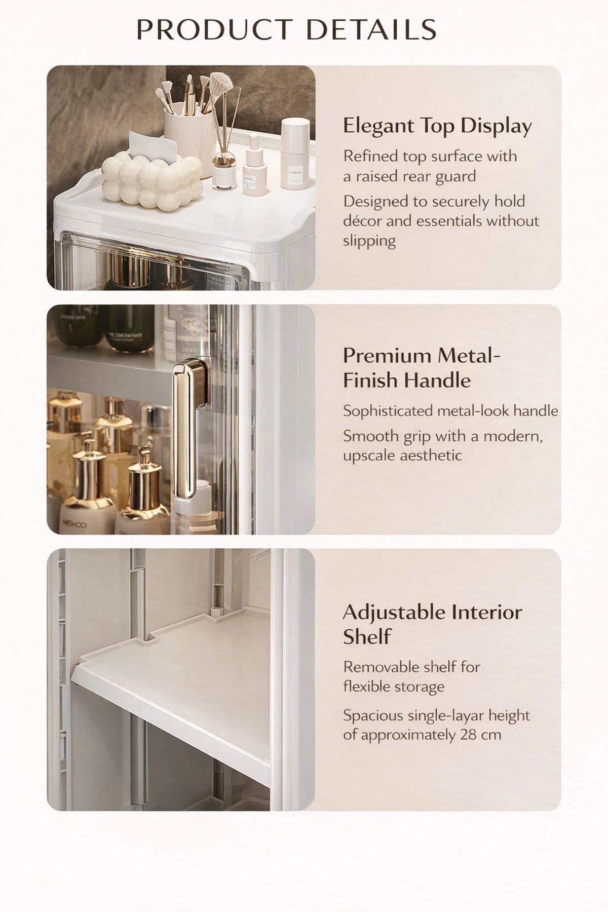 Premium 2-Layer Foldable Plastic Storage Cabinet – White