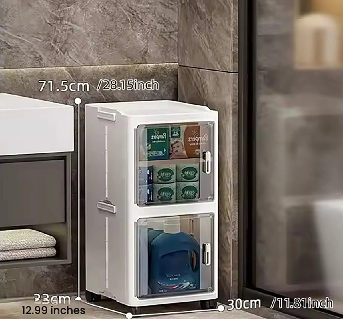 Premium 2-Layer Foldable Plastic Storage Cabinet – White