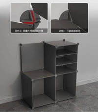 Premium 12-Layer Plastic Shoe Storage Cabinet with Doors | Dustproof Modular Shoe Organizer | Grey