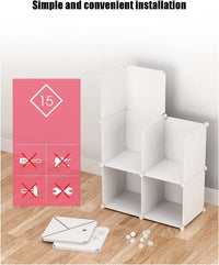 Premium 4-Door 12-Shelf Plastic Shoe Storage Cabinet | Dustproof Modular Shoe Organizer | White