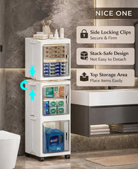 Premium 3-Door 6-Shelf Foldable Plastic Storage Cabinet – White