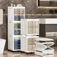 Premium 3-Door 6-Shelf Foldable Plastic Storage Cabinet – White