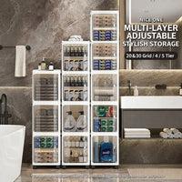 Premium 3-Door 6-Shelf Foldable Plastic Storage Cabinet – White