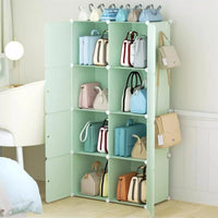 Premium 8-Cube Kids Modular Plastic Wardrobe Cabinet – Green