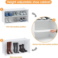 Premium 3-Door 6-Shelf Modular Plastic Shoe Storage Cabinet – White