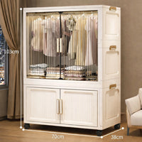 Premium 4-Door 2-Shelf Modular Plastic Wardrobe with Hanging Section – Transparent White