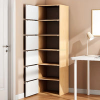 Premium Nordic Maple 6-Layer Wooden Storage Cabinet with Doors