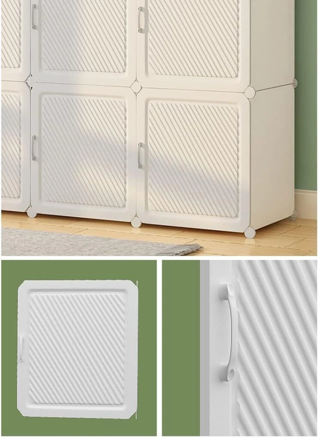 Premium 12-Layer 4-Door Plastic Shoe Storage Cabinet – White