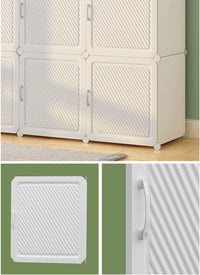 Premium 12-Layer 4-Door Plastic Shoe Storage Cabinet – White