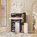 Premium 11-Shelf 7-Door Plastic Storage Cabinet – Black & White