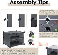 Premium 18-Shelf 6-Door Plastic Shoe Storage Cabinet – Black