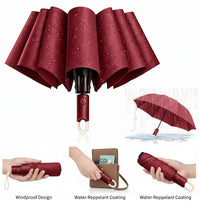 Premium Round Clip Folding Umbrella – Maroon