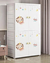 Premium 2+1 Door Kids Plastic Wardrobe – Lion