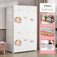 Premium 2+1 Door Kids Plastic Wardrobe – Lion