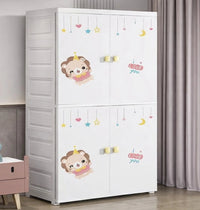 Premium 2+1 Door Kids Plastic Wardrobe – Lion