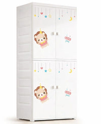 Premium 2+1 Door Kids Plastic Wardrobe – Lion