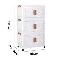 Premium 1+3 Door Multi-Purpose Kids Plastic Storage Cabinet – Ivory
