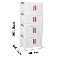 Premium 1+4 Door Multi-Purpose Kids Plastic Storage Cabinet – Ivory