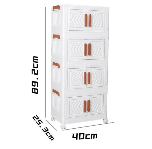 Premium 1+4 Door Multi-Purpose Kids Plastic Storage Cabinet – Ivory