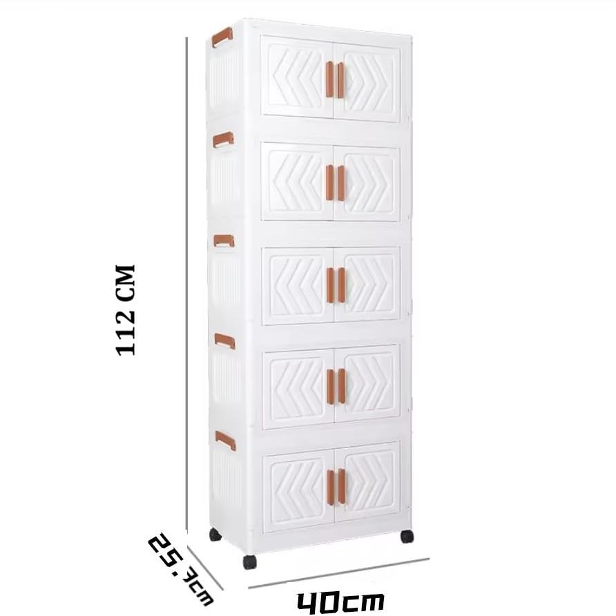 Premium 5-Tier Multi-Purpose Plastic Storage Organizer – Ivory