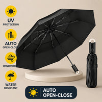 Premium Round Clip Folding Umbrella – Black