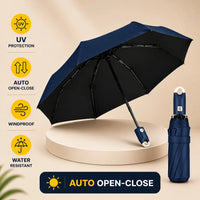 Premium Round Clip Folding Umbrella – Navy