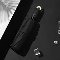 Premium Round Clip Folding Umbrella – Black