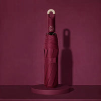 Premium Round Clip Folding Umbrella – Maroon