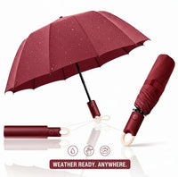 Premium Round Clip Folding Umbrella – Maroon