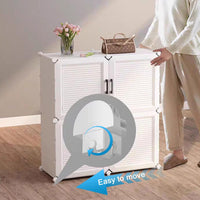 Premium 18-Layer 6-Door Plastic Shoe Storage Cabinet – White