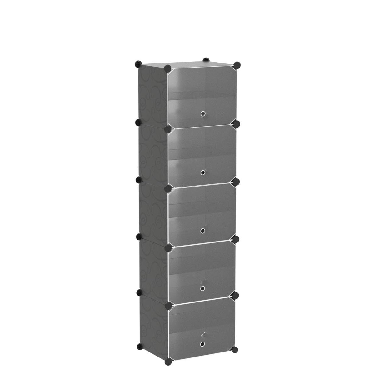 Premium Double Column 10-Layer Plastic Shoe Storage Cabinet with Doors | Modular Dustproof Shoe Organizer | Black