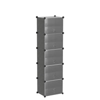 Premium Double Column 10-Layer Plastic Shoe Storage Cabinet with Doors | Modular Dustproof Shoe Organizer | Black