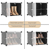 Premium 18-Shelf 6-Door Plastic Shoe Storage Cabinet – Black