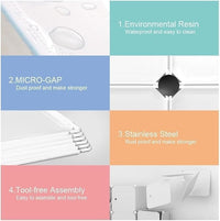 Premium 8-Shelf 6-Door Modular Plastic Wardrobe with Hanging Section – White